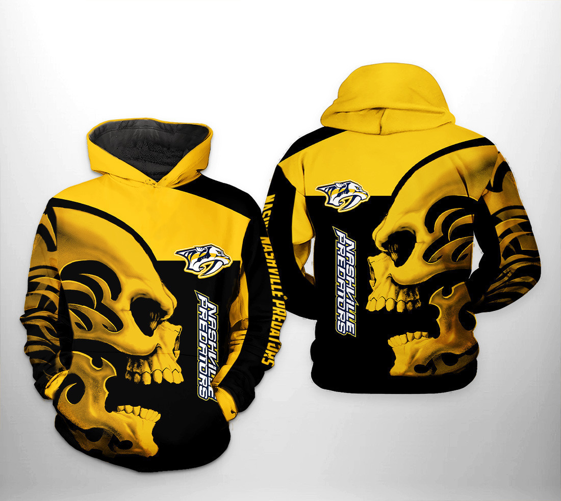 Nashville Predators Skull 3D All Over Print Hoodie & Zip Hoodie