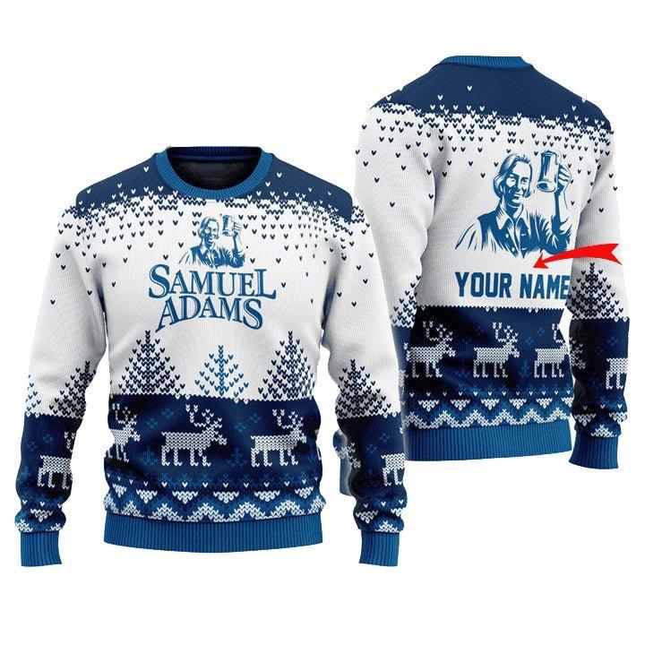 Personalized Samuel Adams Reindeer Ugly Christmas Sweater