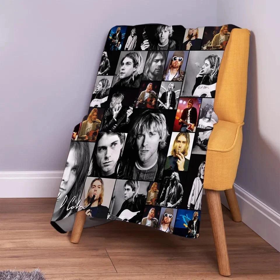 Kurt Cobain Celebrity Montage Fleece Sherpa Blanket