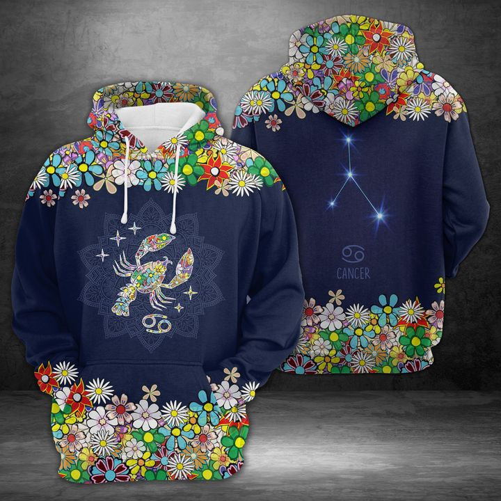 Cancer Horoscope Flower 3D All Over Print Hoodie & Zip Hoodie