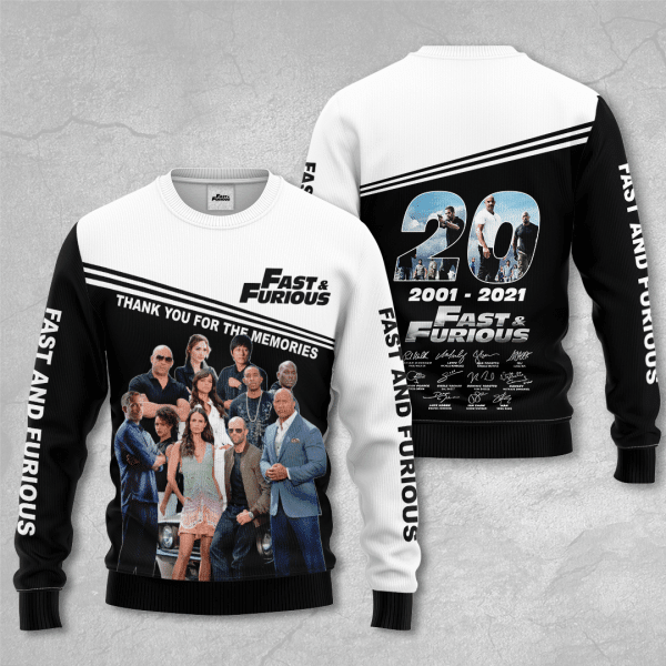 Fast And Furious 20 Years Anniversary 2001 2021 Signature 3d Hoodie All Over Printed Hoodie