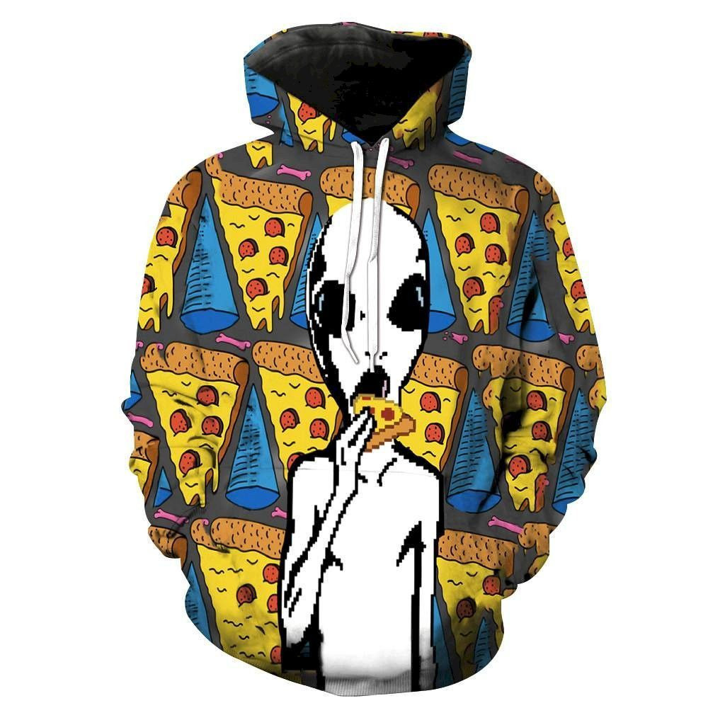 Extraterrestrial Love Pepperoni Pizza 3D All Over Print Hoodie & Zip Hoodie