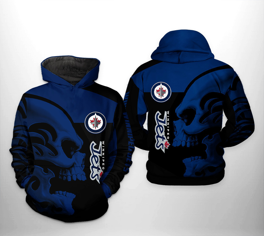 Winnipeg Jets Skull 3D All Over Print Hoodie & Zip Hoodie