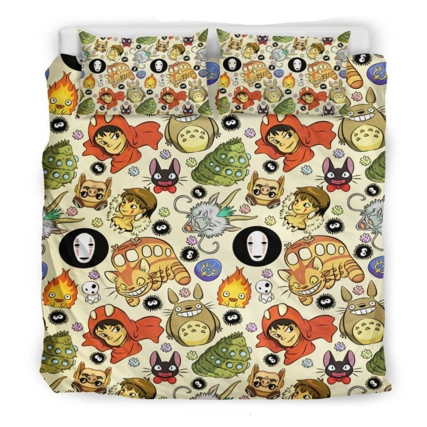 SGhibli Bedding Set SGhibli Characters Items Pattern Duvet Covers