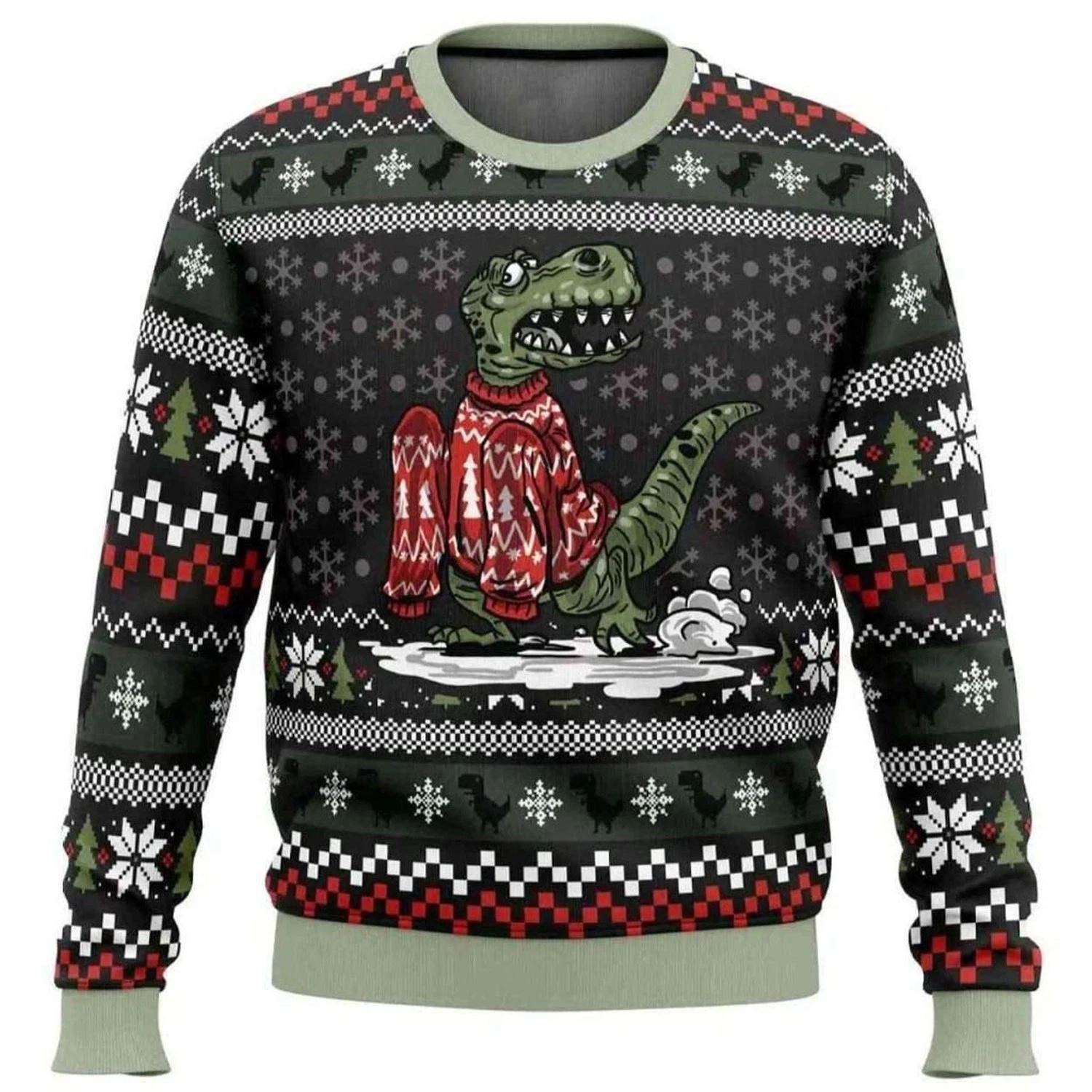 2025 Wrong Size Dinosaurs Ugly Christmas Sweater