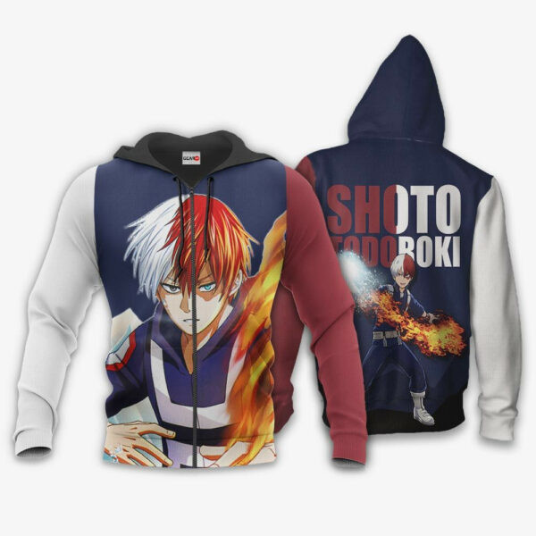 Shoto Todoroki Ice Fire My Hero Academia Anime 2k988 Cartoon 3d Hoodie Zip Hoodie 2512