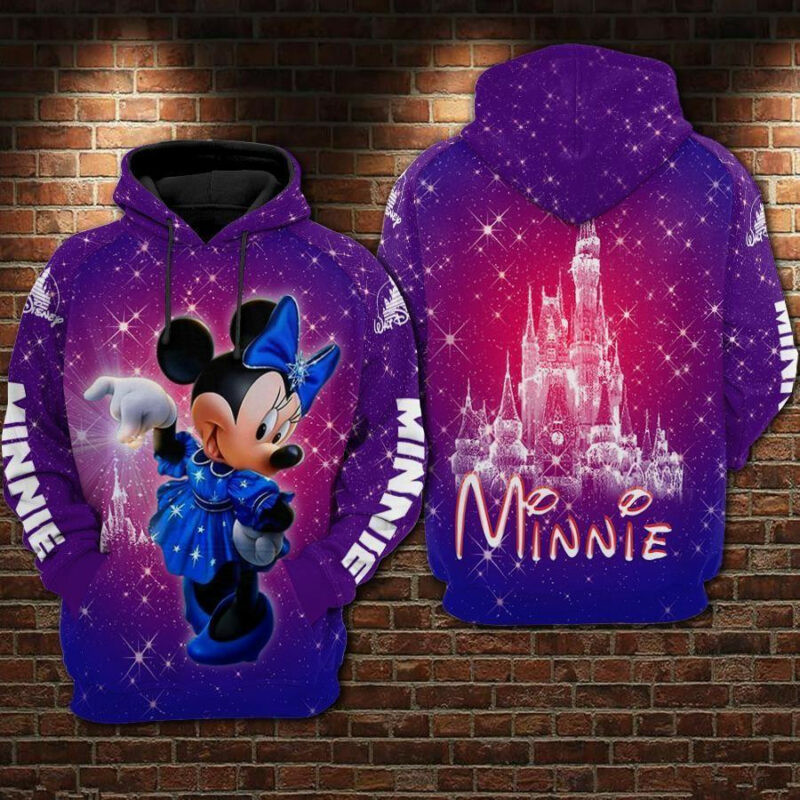 Minnie Mouse Castle Twinkle Purple Galaxy 3d Hoodie Zip Hoodie
