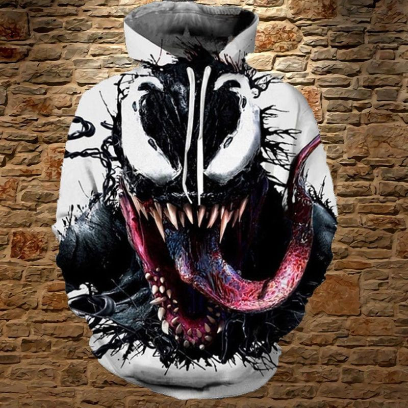 Venom Spiderman Over Print 3d Hoodie Zip Hoodie