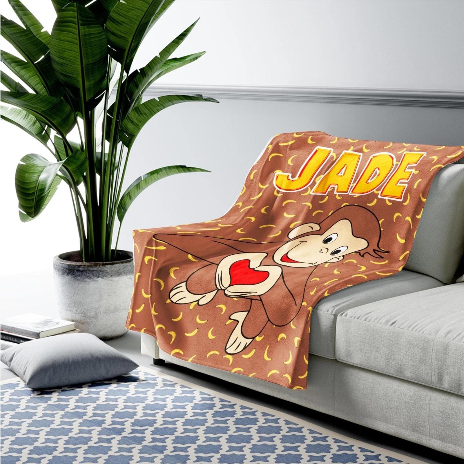 Curious George Blanket Personalized Curious George Fleece Sherpa Blanket
