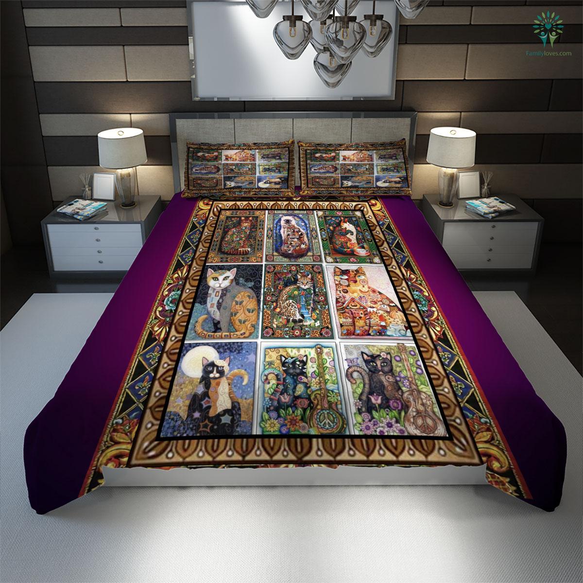 Cat Bedding Set Tapestry Cat And Flower Duvet Covers