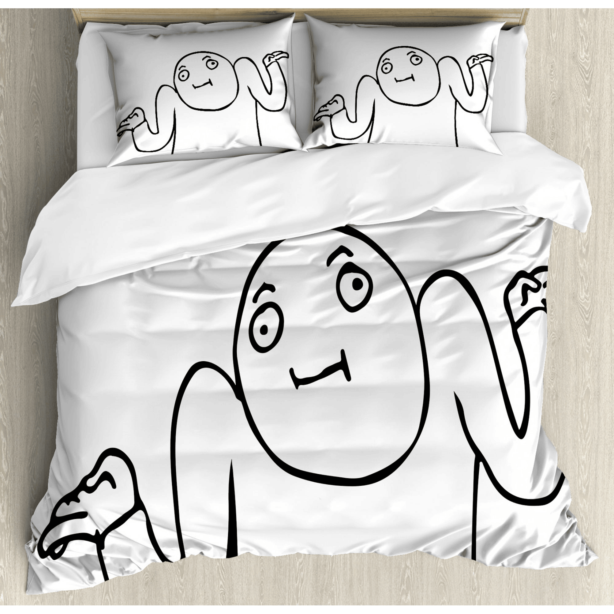Funny Bedding Set Humor Whatever Guy Meme Duvet Covers