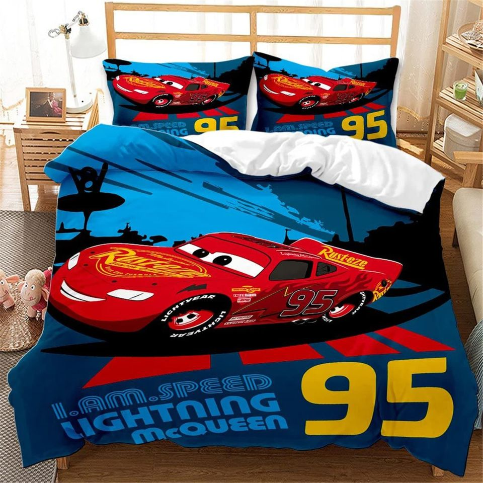 Cars Bedding Set DN I Am Speed Lightning McQueen 95 Duvet Covers Blue