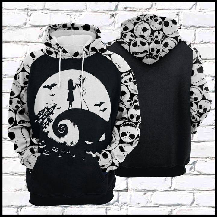 Love Jack Skellington And Sally Fishing 3D All Over Print Hoodie & Zip Hoodie