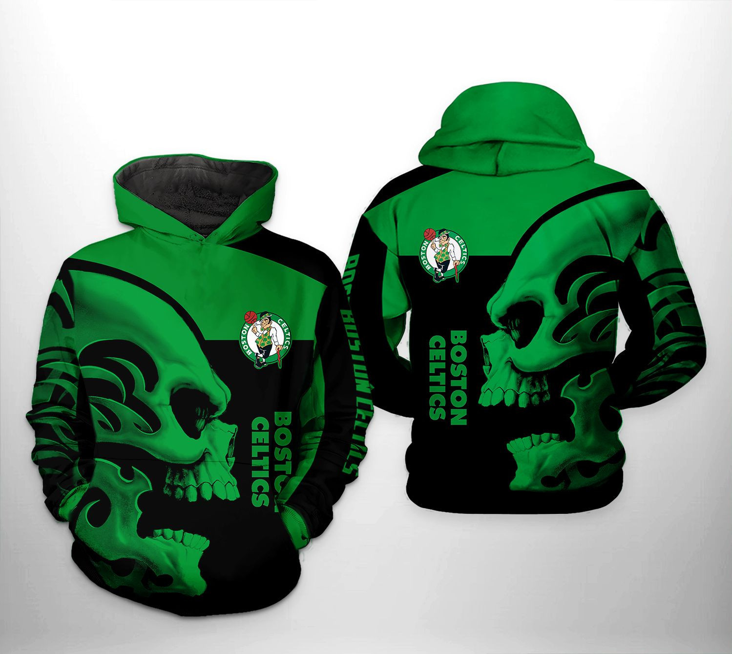 Boston Celtics Skull Team 3D All Over Print Hoodie & Zip Hoodie