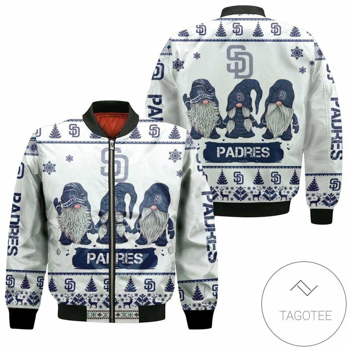 San Diego Padres Christmas Gnomes Bomber Jacket