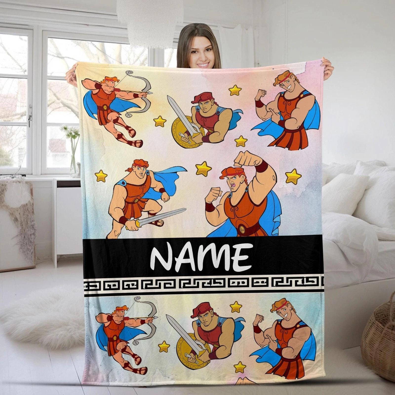 Personalized Name Hercules   Fleece Sherpa Blanket