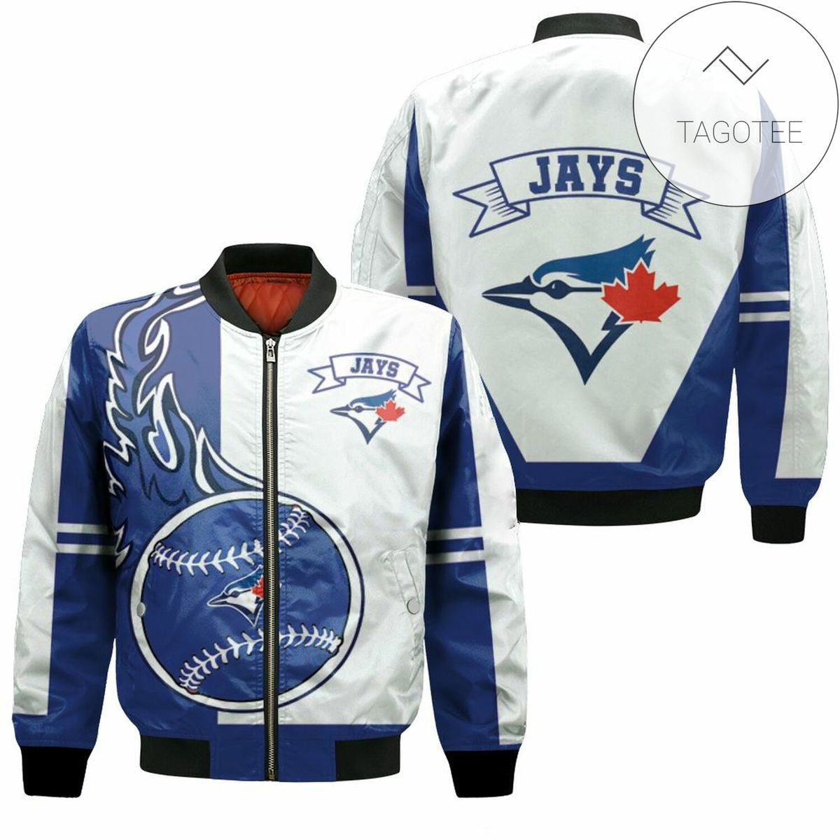 Toronto Blue Jays White Blue Bomber Jacket