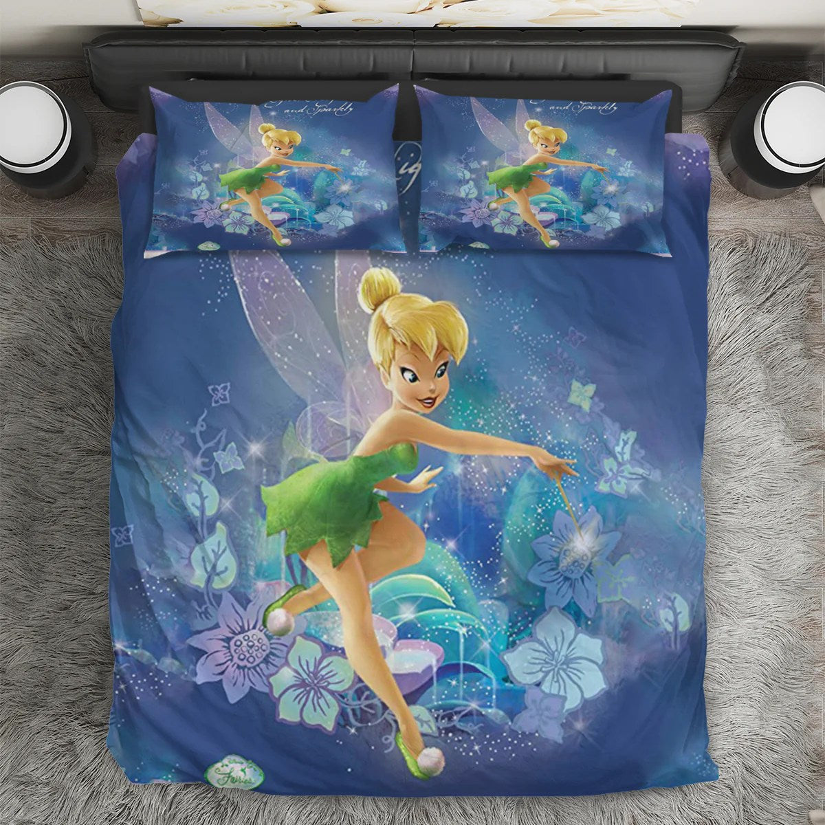 Tinker Bell Bedding Set DN Tinker Bell Fairy Dust Flower Duvet Covers