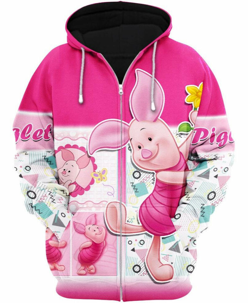 Piglet Pink 3d Hoodie Zip Hoodie