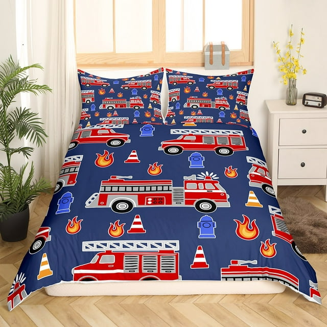 Firefighter Bedding Set Fire Fighting Accessories Pattern Duvet Covers