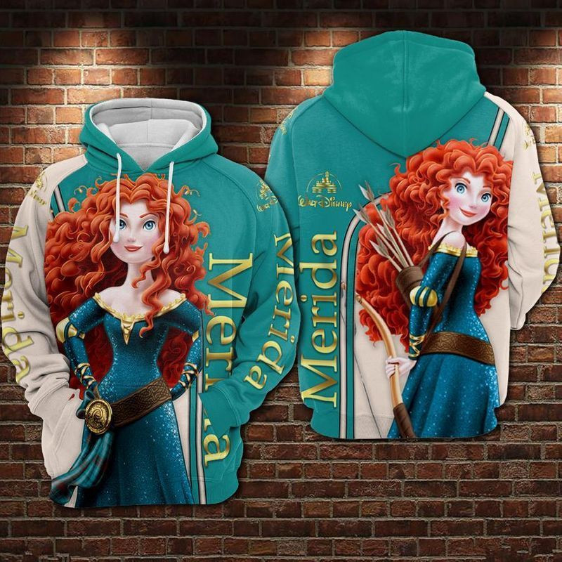 Merida Brave Princess Over Print 3d Hoodie Zip Hoodie