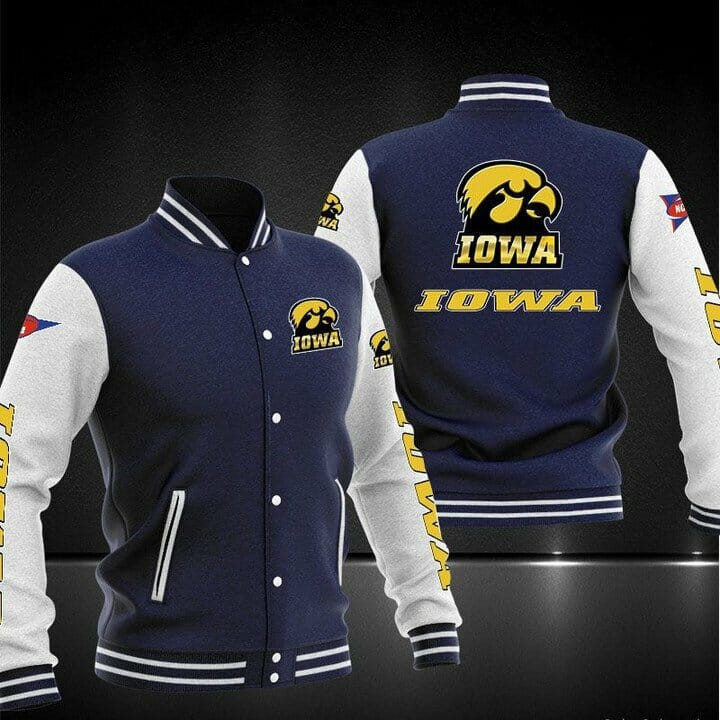 Iowa Hawkeyes Navy Blue Baseball Jacket