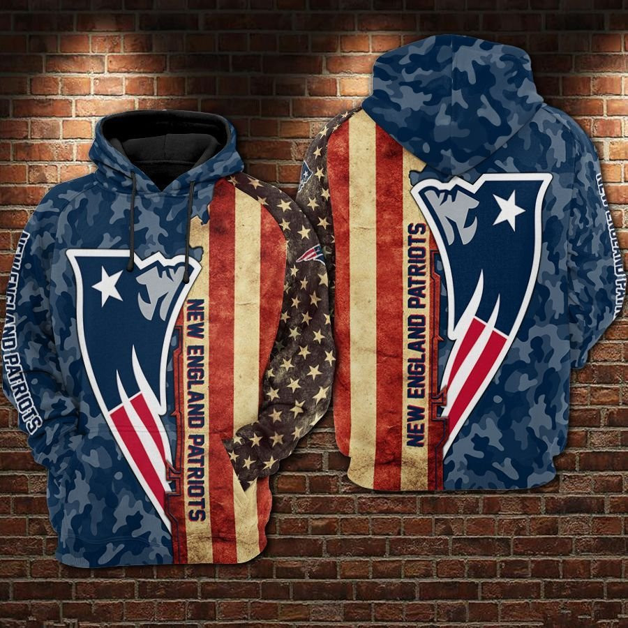 New England Patriots Football Camouflage 3D All Over Print Hoodie & Zip Hoodie