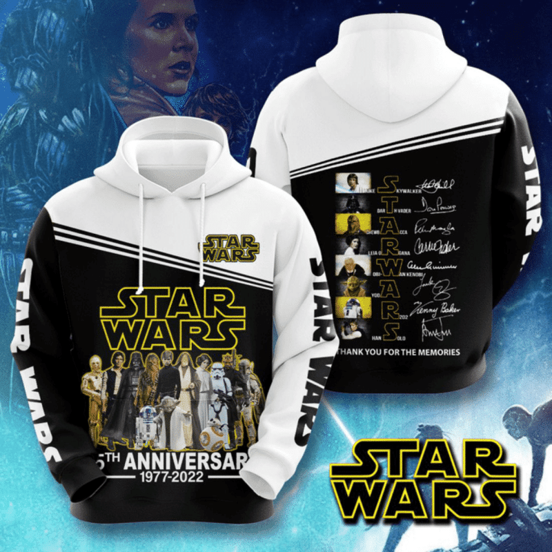 Star Wars 45th Anniversary 1977 2022 3d Hoodie Zip Hoodie