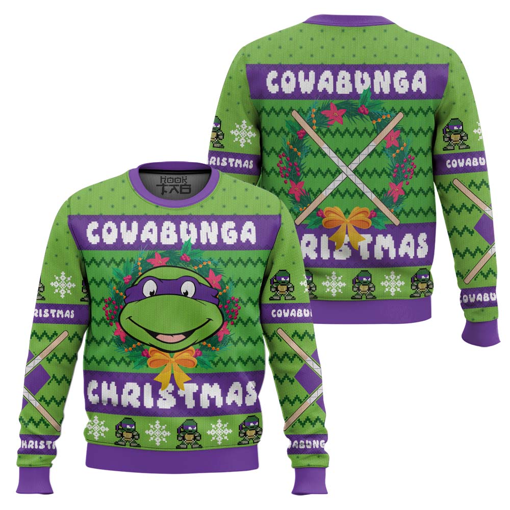 Cowabunga Donatello Christmas Teenage Mutant Ninja Turtles Ugly Christmas Sweater