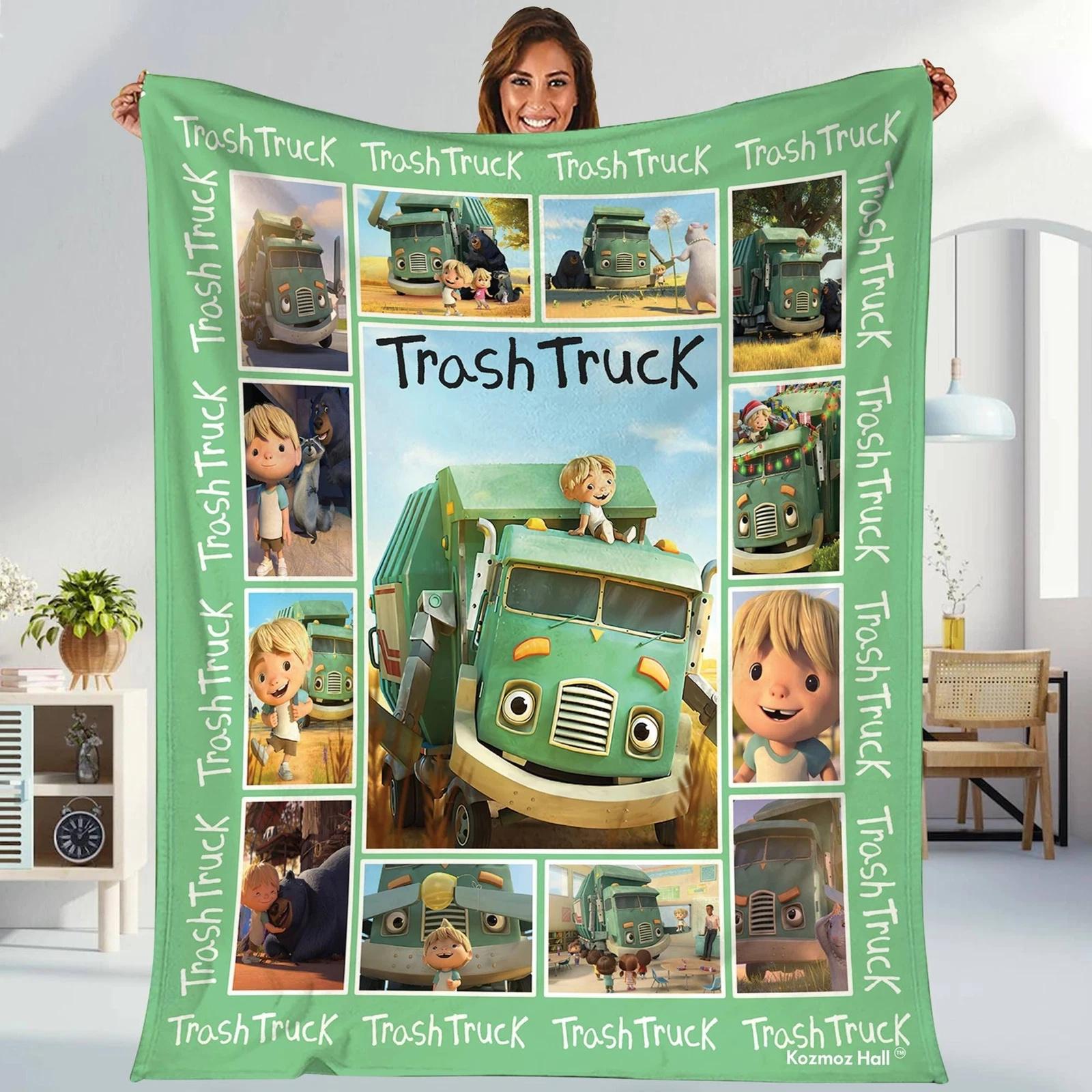 Trash Truck Blanket Trash Truck Blanket Trash Truck Birthday Fleece Sherpa Blanket