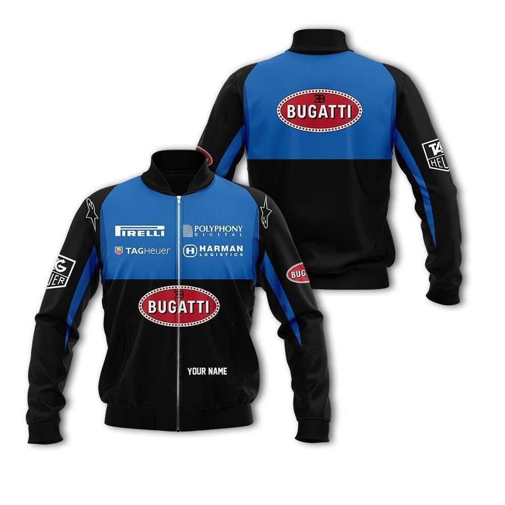 Personalized Bugatti F1 Team Racing Pirelli Tag Heuer Bomber Jacket 871