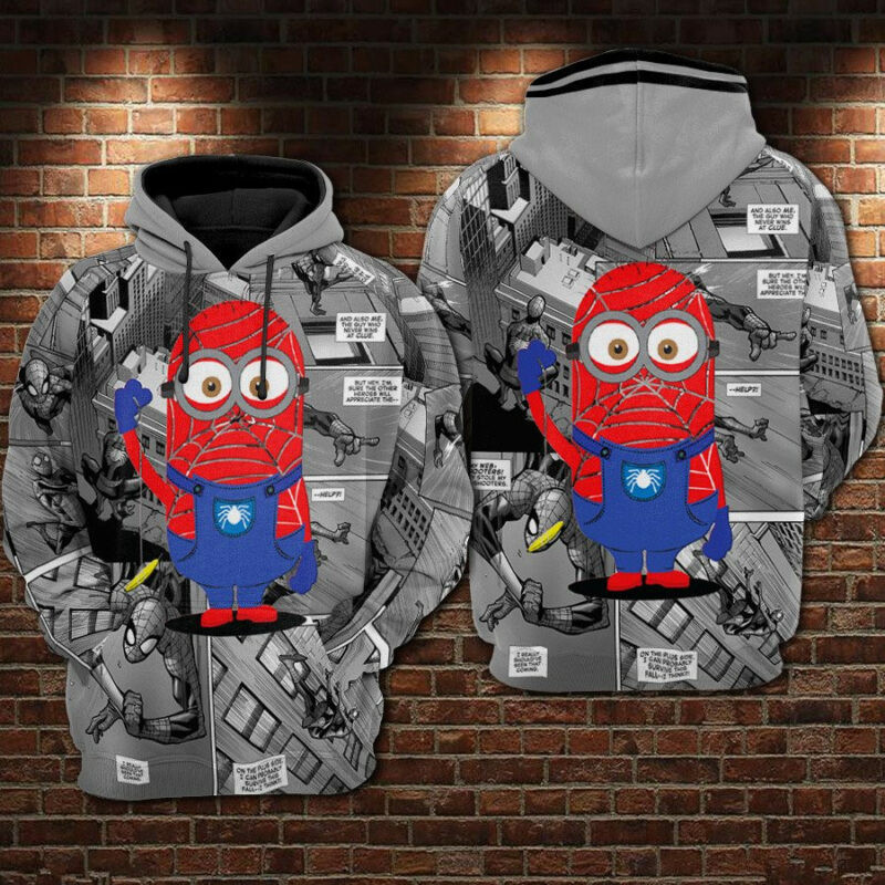Spider-man Minion Hoodie Zip Hoodie 3d Custom 12