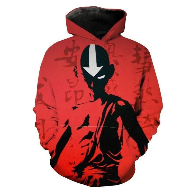 Red Avatar The Last Airbender Red Aang 3d Hoodie