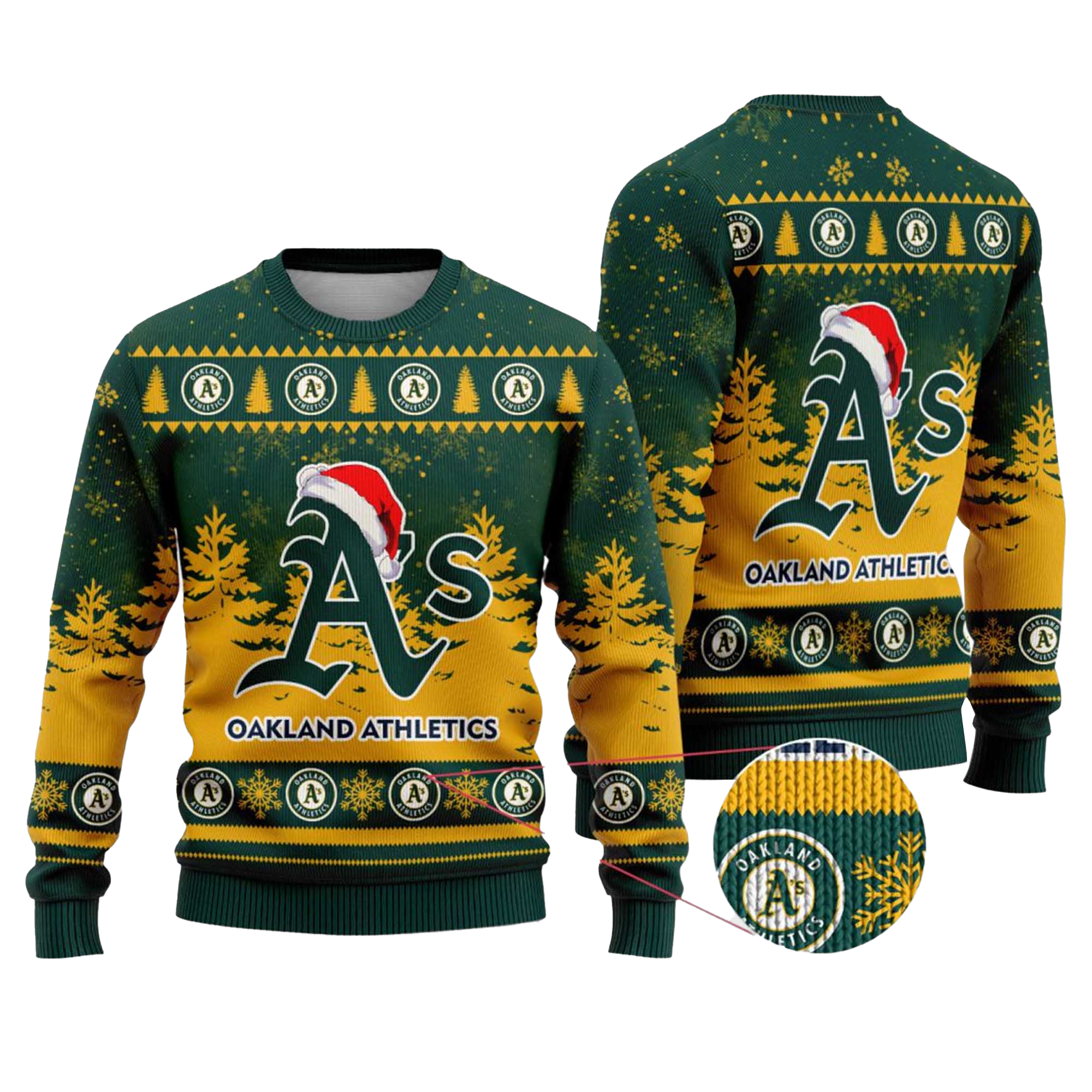 2025 Athletics Snowflakes Christmas Ugly Sweater