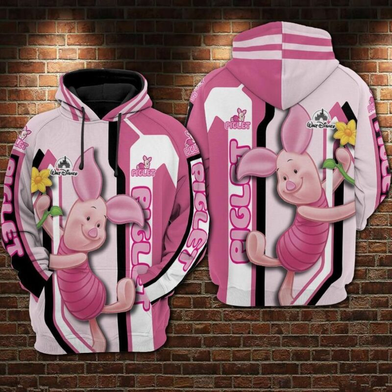 Piglet Cartoon Winnie The Pooh Movies 1 Over Print 3d Hoodie Zip Hoodie