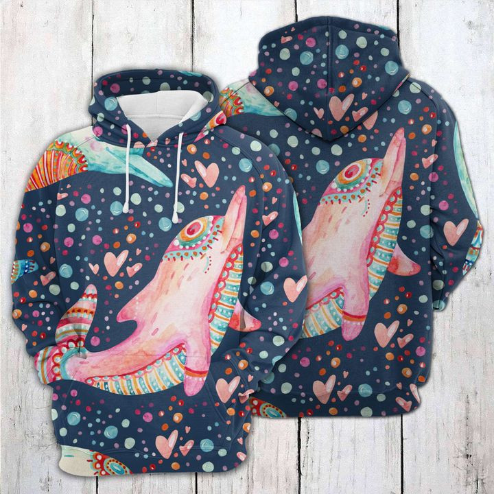 Lovely Dolphins 3D All Over Print Hoodie & Zip Hoodie