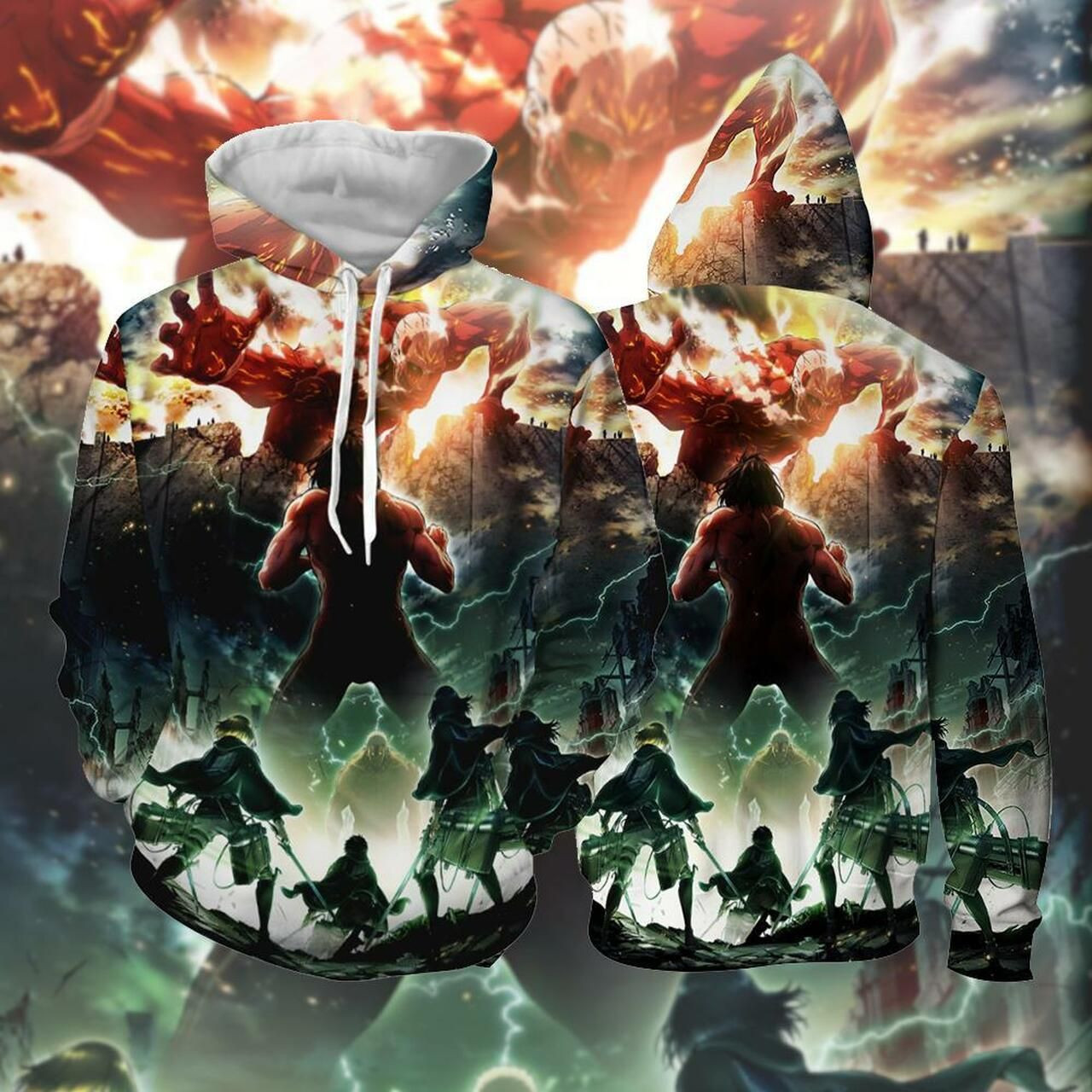 Attack On Titan Characters 3D All Over Print Hoodie & Zip Hoodie