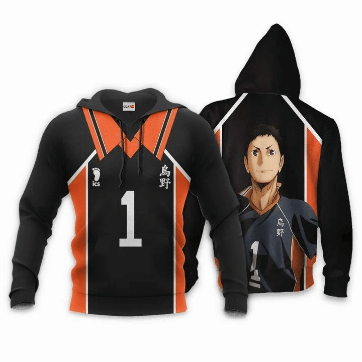 Daichi Sawamura Karasuno Haikyuu Number 1 3d Hoodie Zip Hoodie