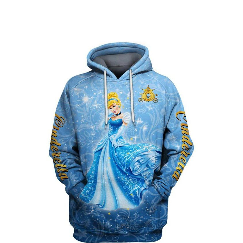 Cinderella Princess Cartoon, Cinderella Princess All Over Print Hoodie