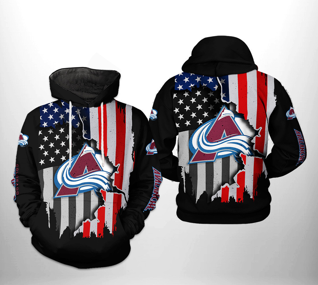 Colorado Avalanche US FLag Team 3D All Over Print Hoodie & Zip Hoodie