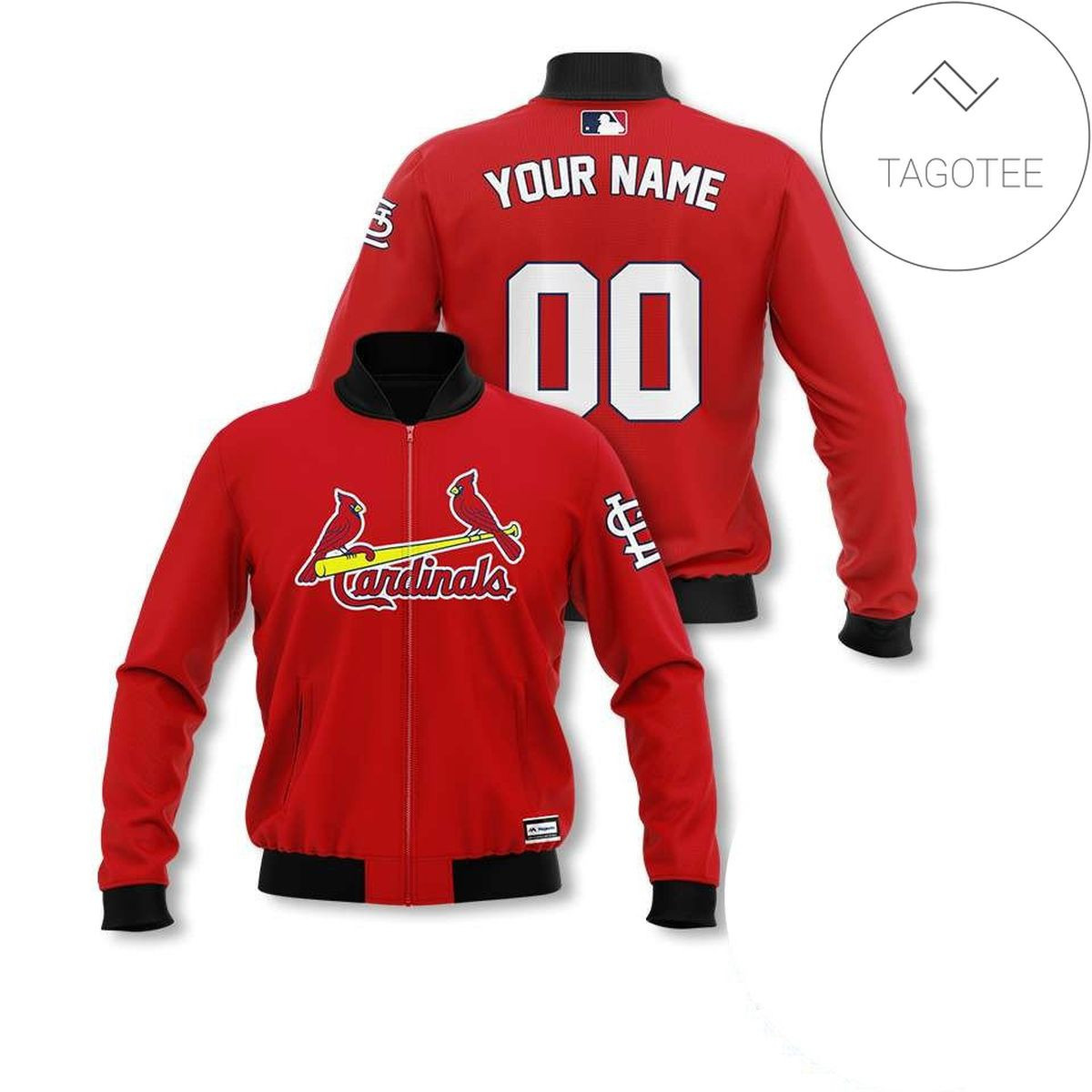 St. Louis Cardinals Custom Name Number Red Bomber Jacket