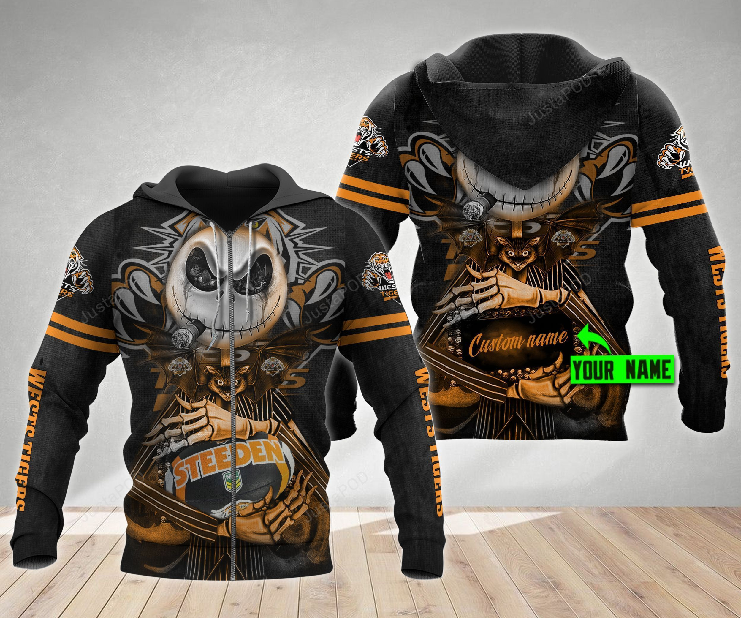 Personalized Wests Tigers 3D All Over Print Hoodie & Zip Hoodie