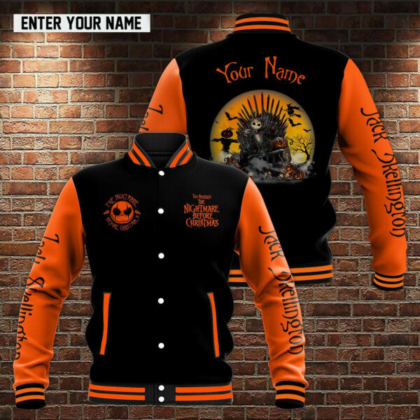 Custom Name Jack Skellington Tim Burtons The Nightmare Before Christmas 6k913 Gift For Fan Baseball Jacket 293