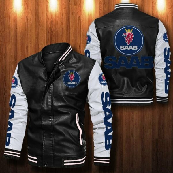 Saab Automobile Leather Bomber Jacket 43