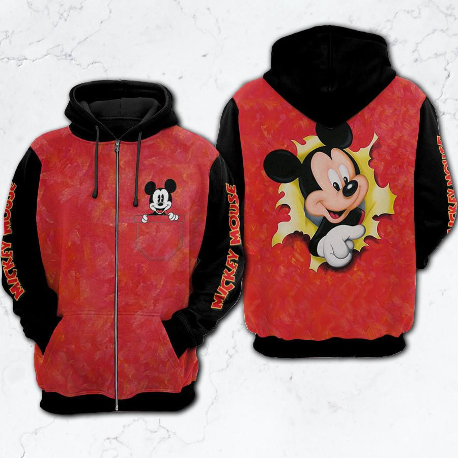 Mickey Mouse Fan Gift, Funny Mickey In Pocket Gift, Mickey Disney Aop Hoodie, Zip Hoodie, Fleece Jacket