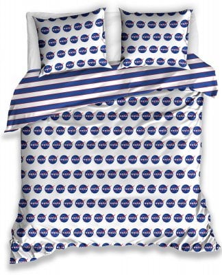 NASA Bedding Set NASA Symbol Pattern Duvet Covers White