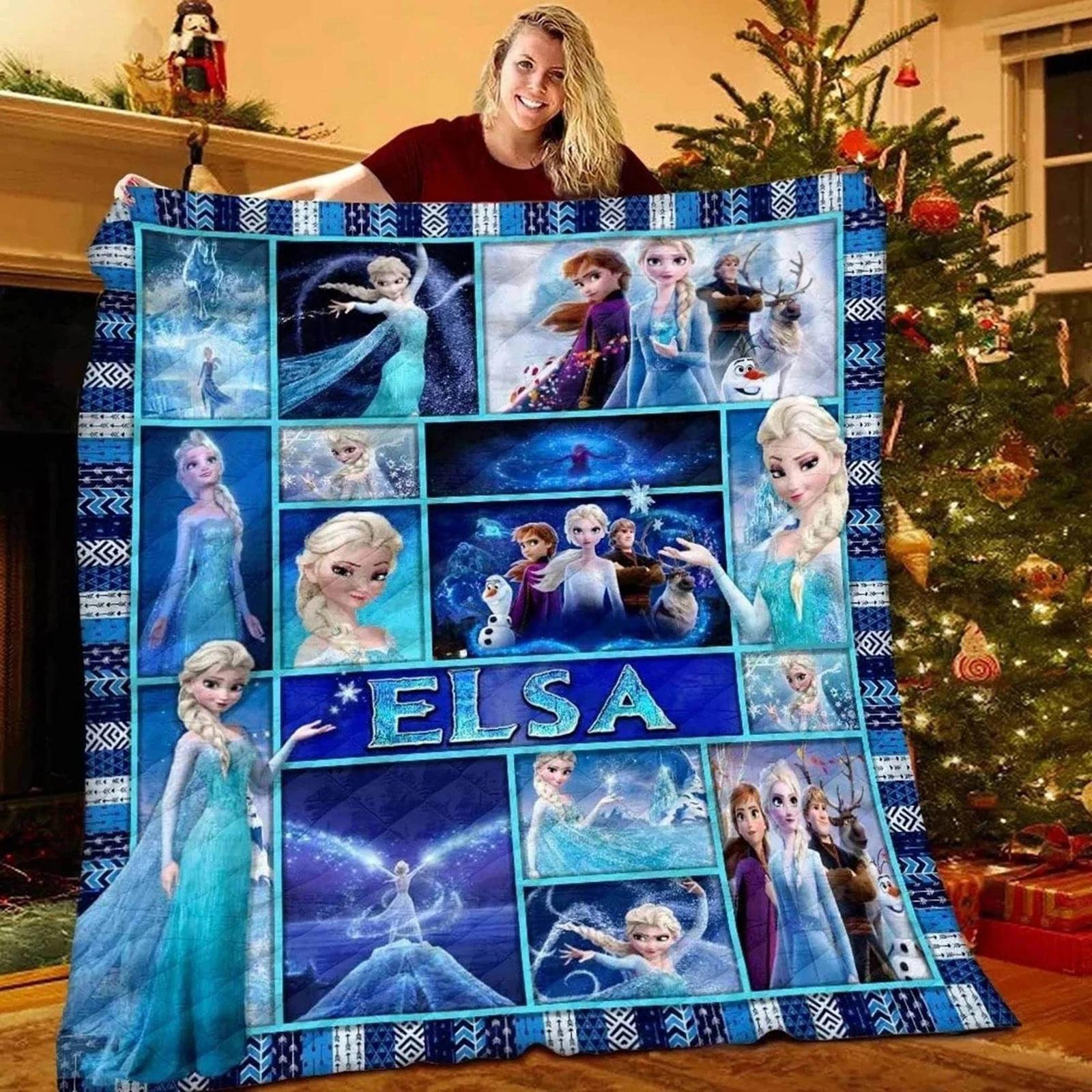 Frozen Blanket Elsa Princess Blanket Elsa Anna Blanket For Bed Sofa Fleece Sherpa Blanket