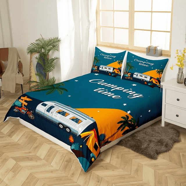 Camping Bedding Set Van Camping Time Beach Duvet Covers