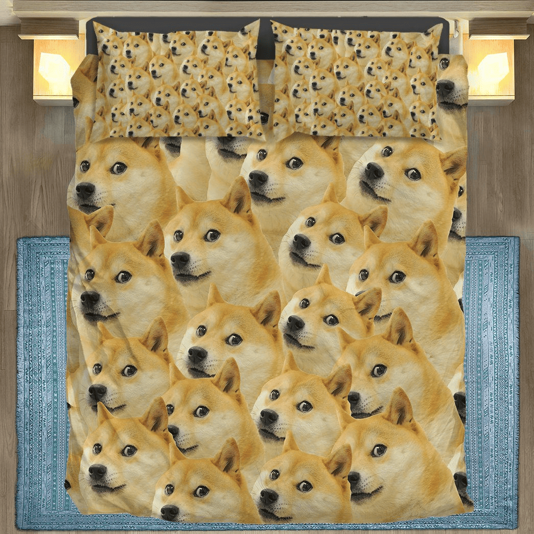 Funny Bedding Set Funny Doge Dog Meme Pattern Duvet Covers