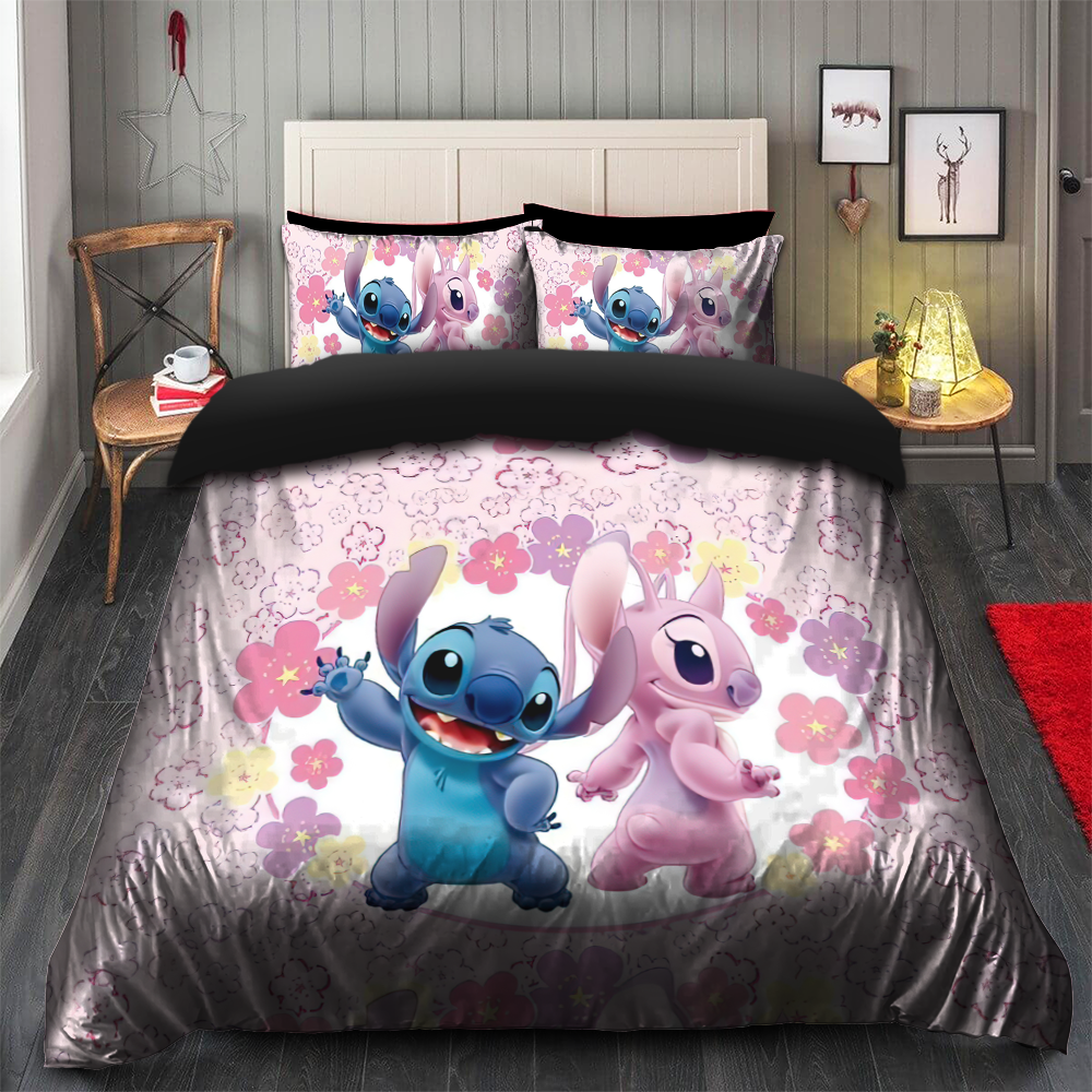 Lilo And Stitch Bedding Set Stitch And Angel Cute Couple Duvet Covers